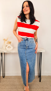 Falda Vaquera Midi Intermedio